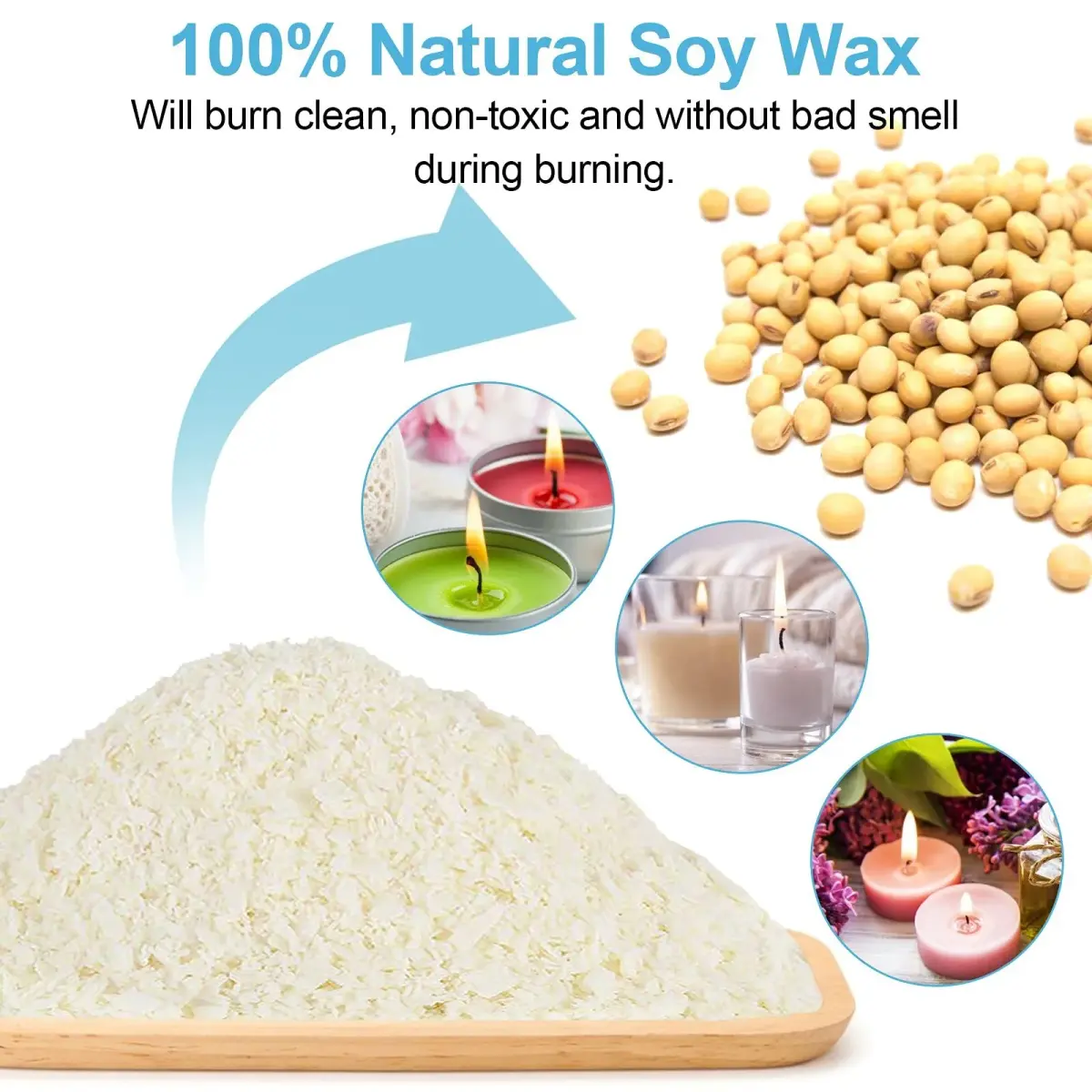 DINGPAI Candle Making Kit with 1300ml Pouring Pot, 1LB Soy Wax, 50 Cotton Wicks & Dyes | All-Season Craft Supplies - view 4