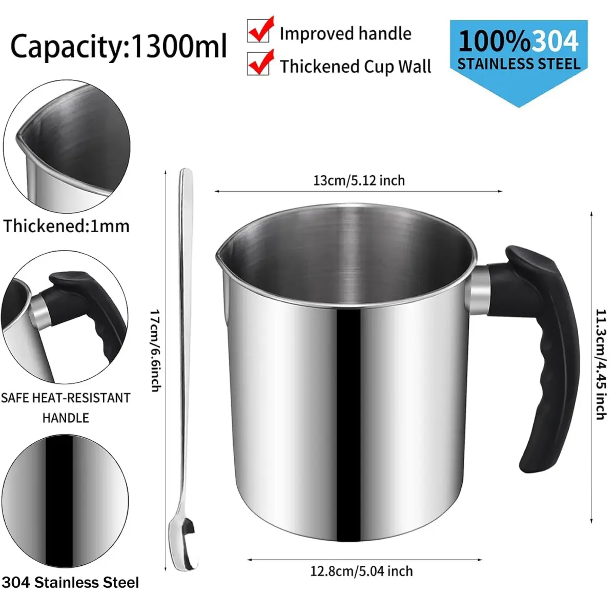 DINGPAI Candle Making Kit with 1300ml Pouring Pot, 1LB Soy Wax, 50 Cotton Wicks & Dyes | All-Season Craft Supplies - view 3