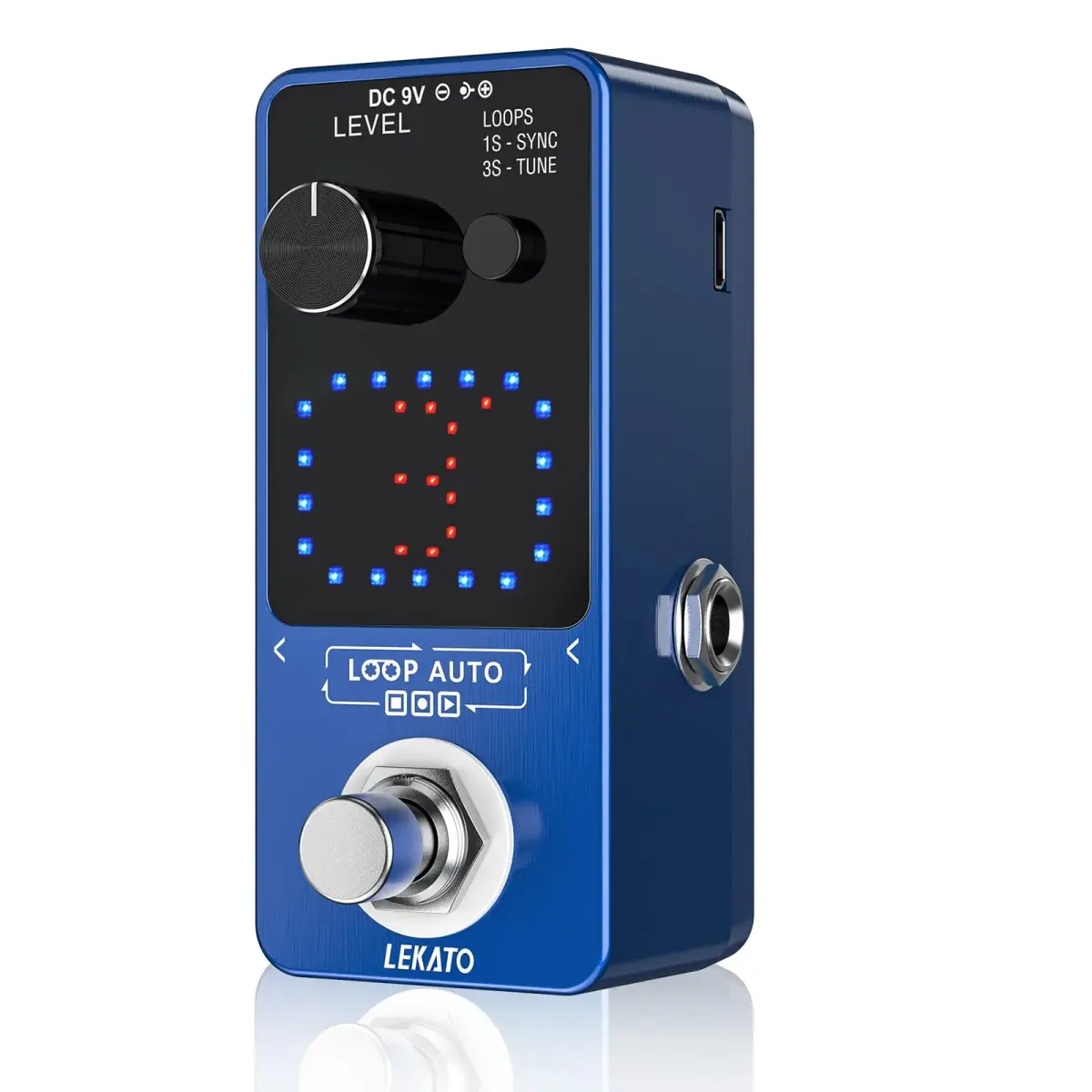 LEKATO Loop Auto Guitar Looper Pedal with Tuner & Sync Function | 18 Min Record Time, 3 Loops, Unlimited Overdubs - main product image