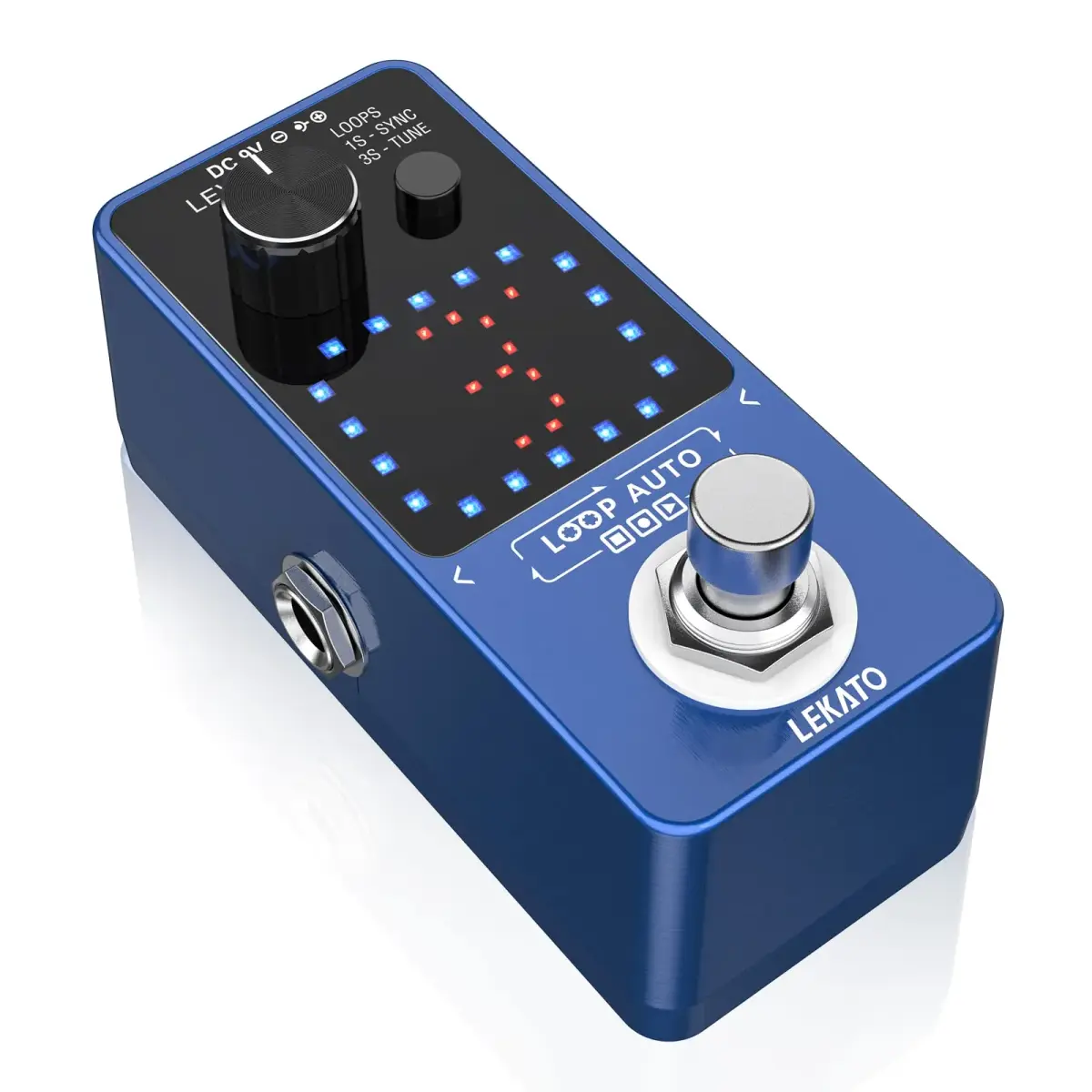 LEKATO Loop Auto Guitar Looper Pedal with Tuner & Sync Function | 18 Min Record Time, 3 Loops, Unlimited Overdubs - view 8