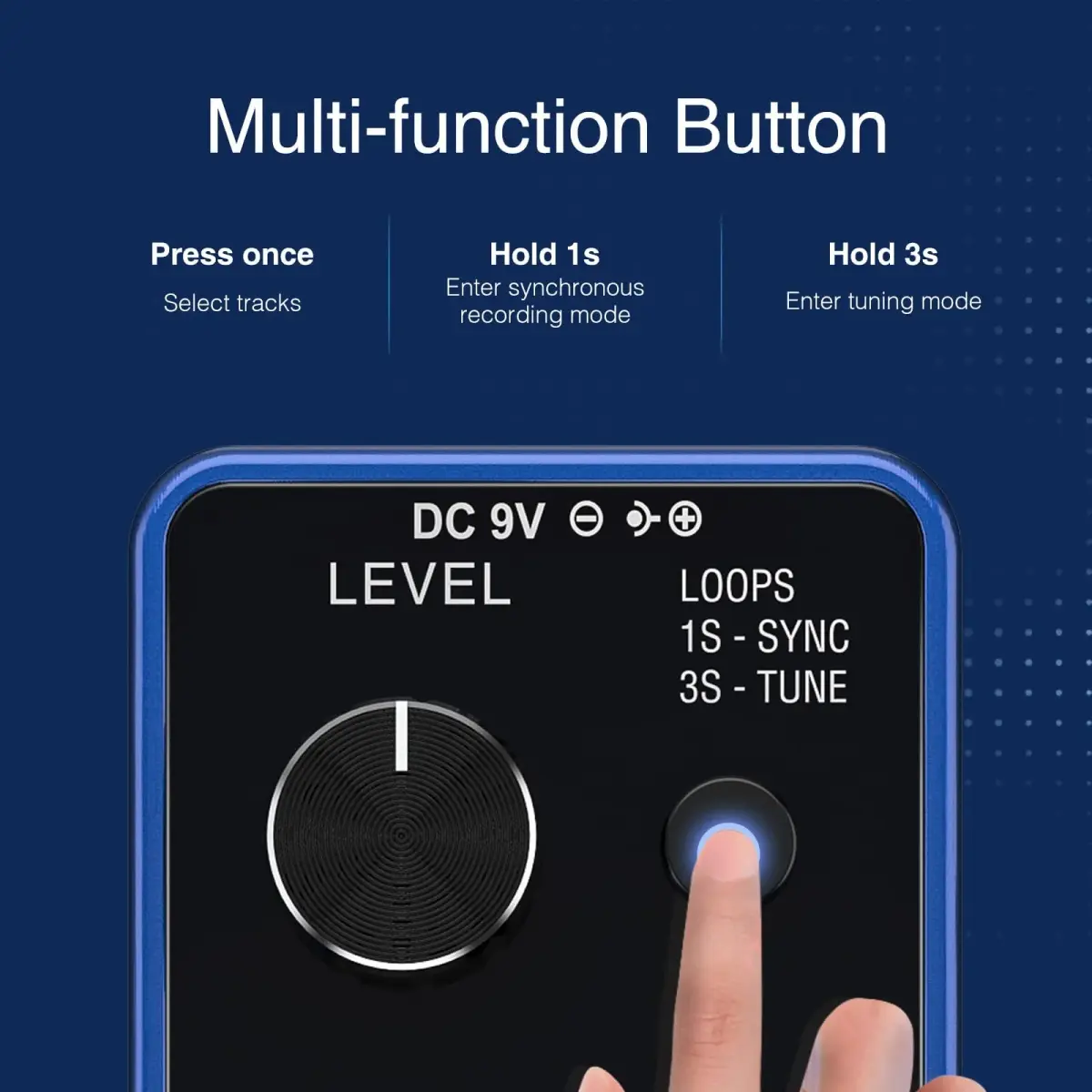 LEKATO Loop Auto Guitar Looper Pedal with Tuner & Sync Function | 18 Min Record Time, 3 Loops, Unlimited Overdubs - view 3