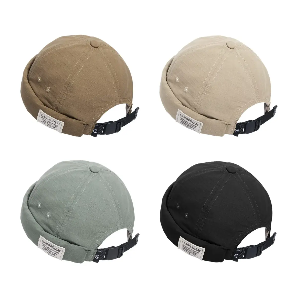 Croogo Brimless Docker Hat with Rolled Cuff & Buckle Adjustment - Beige (56-60cm / 22-23.6 inches) - view 6
