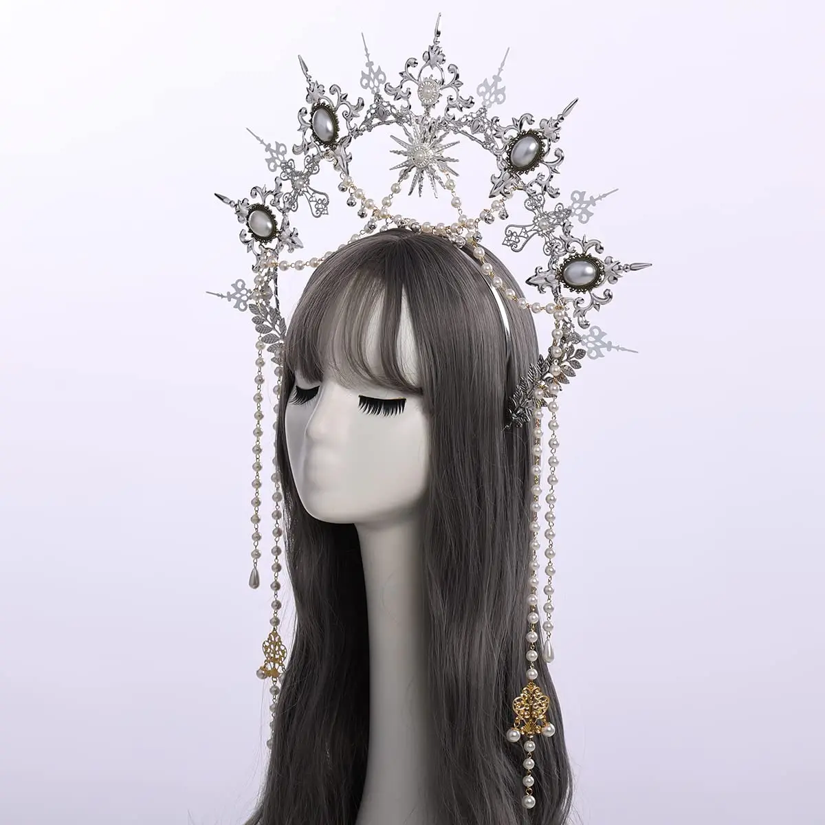 BLESSUME Silver Halo Crown Headband | Costume Accessory for Women (1 Count) - view 4