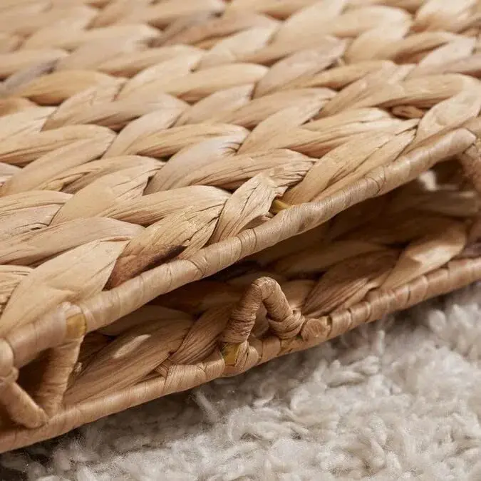 M4DECOR Water Hyacinth Storage Baskets, 12x12x12in (30x30x30cm) Cube Bins, Set of 6 | Natural Woven Baskets for Shelves - view 9
