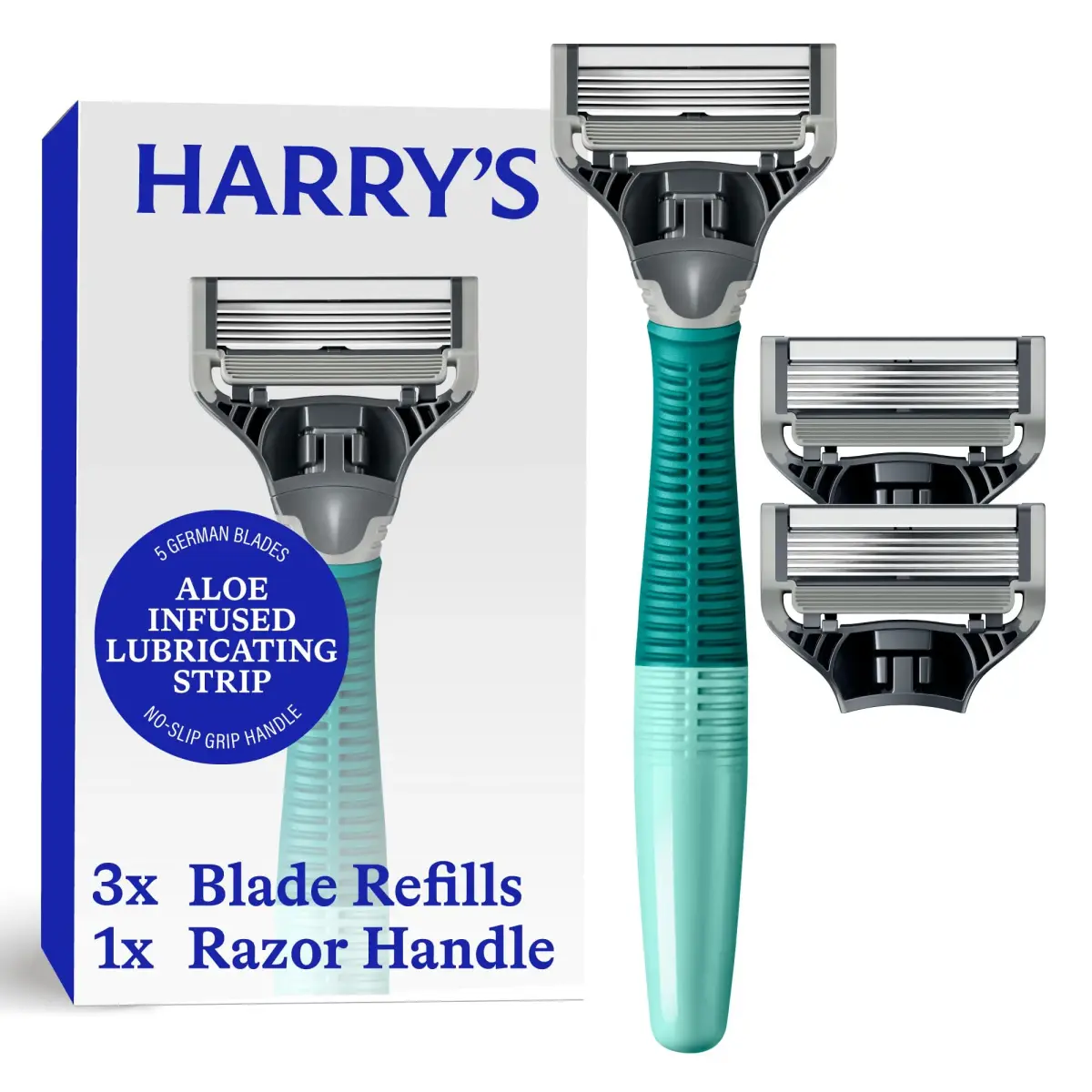 Harry's Original Shaving Kit for Men - Razor Handle & 3 German-Engineered Blades | Sage - main product image