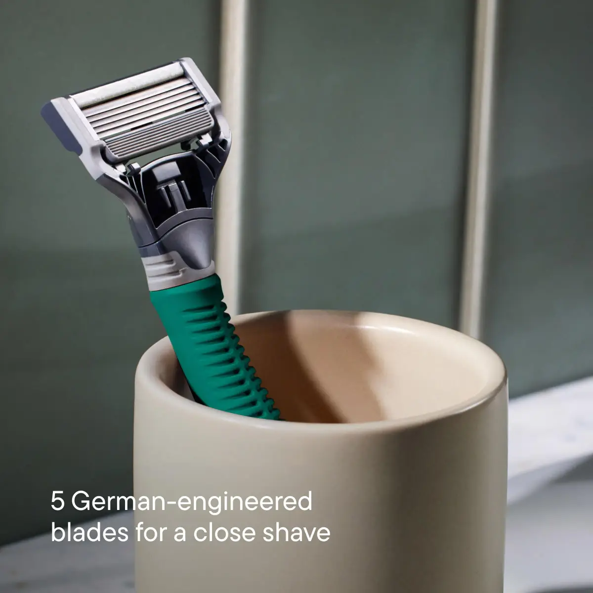 Harry's Original Shaving Kit for Men - Razor Handle & 3 German-Engineered Blades | Sage - view 4