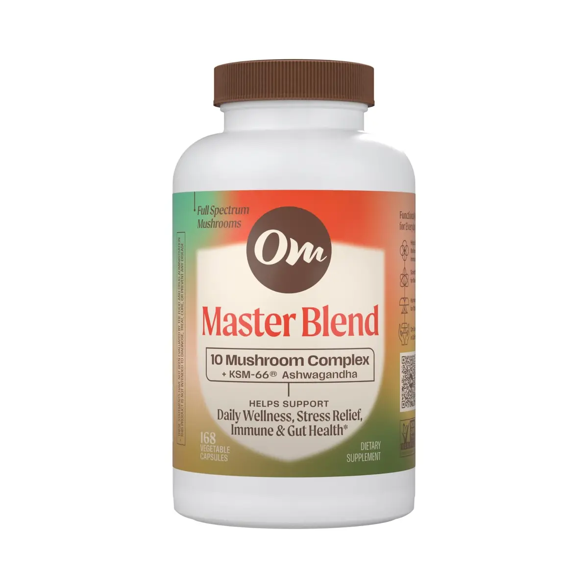 OM MUSHROOM SUPERFOOD Master Blend Mushroom Capsules 168 Count | Supports Immunity & Stress Relief - main product image