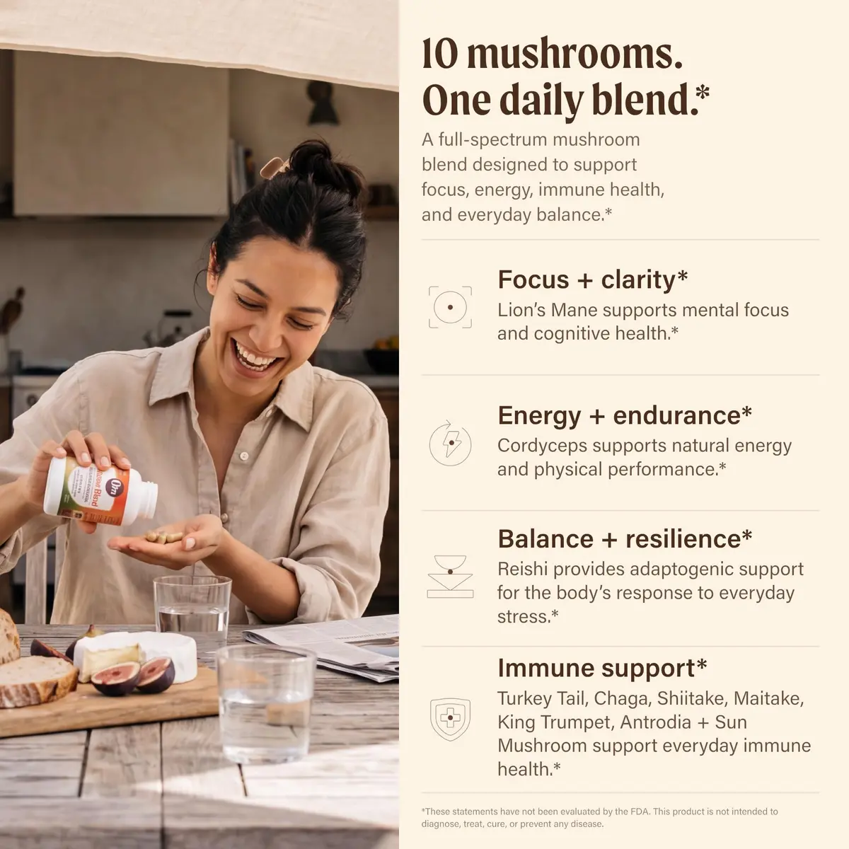 OM MUSHROOM SUPERFOOD Master Blend Mushroom Capsules 168 Count | Supports Immunity & Stress Relief - view 2