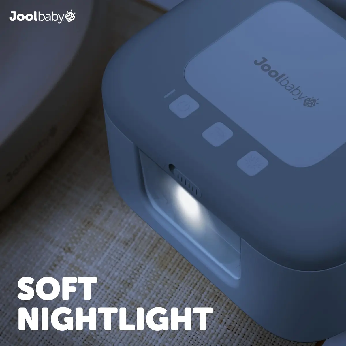 Jool Baby TinyBums Baby Wipe Warmer & Dispenser with LED Changing Light & On/Off Switch (Gray) | Safe Warmth for Night Diaper Changes - view 6