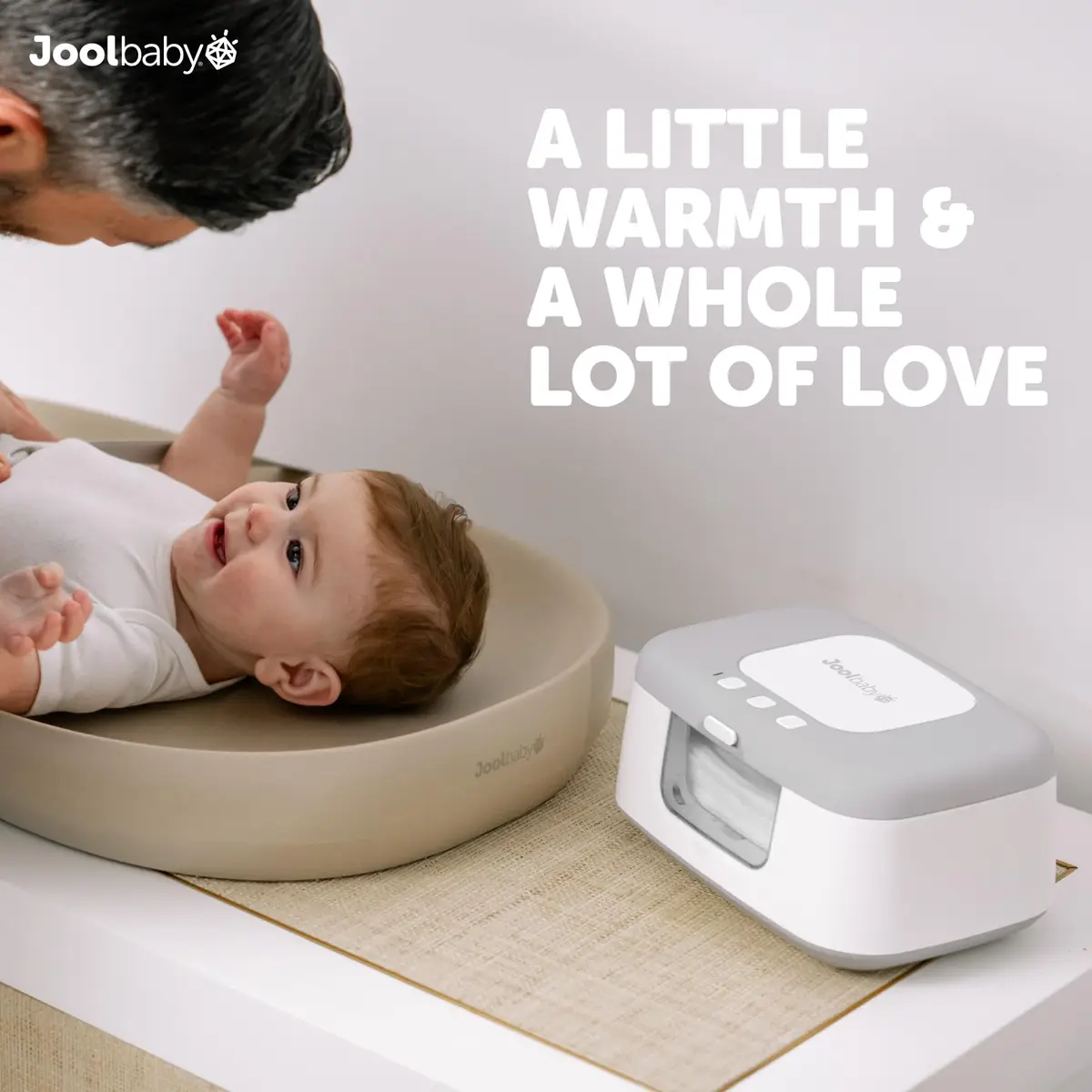 Jool Baby TinyBums Baby Wipe Warmer & Dispenser with LED Changing Light & On/Off Switch (Gray) | Safe Warmth for Night Diaper Changes - view 2