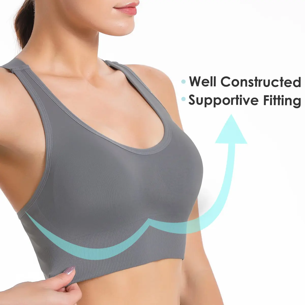 Evercute Sports Bra for Women Padded Medium Support Criss Cross Strappy Bras Seamless High Impact Yoga Exercise Athletic Bras | Supportive & Stylish - view 4