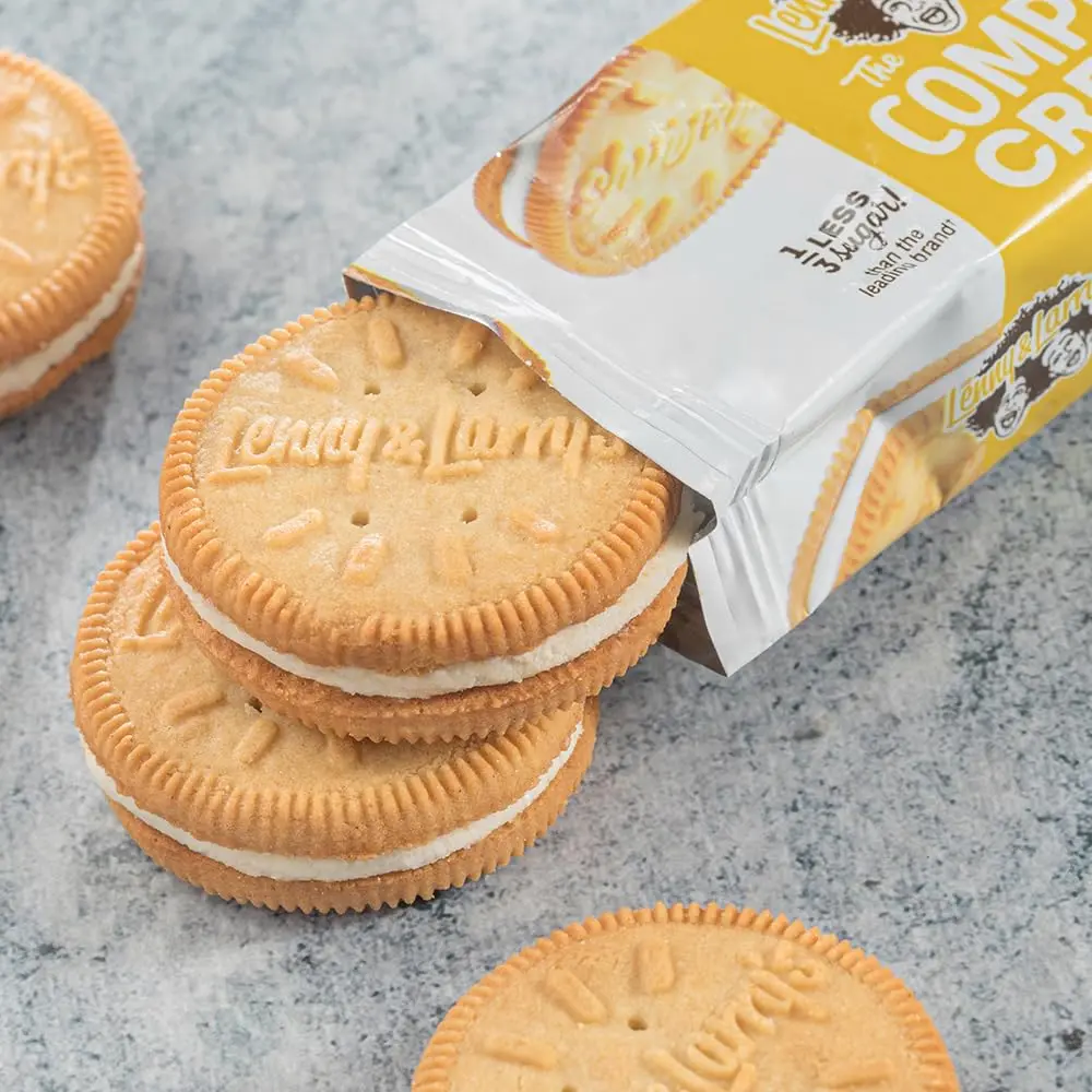 Lenny & Larry's Complete Cremes Vanilla Sandwich Cookies 2.86oz (81g) | Plant-Based Protein & Less Sugar - view 4