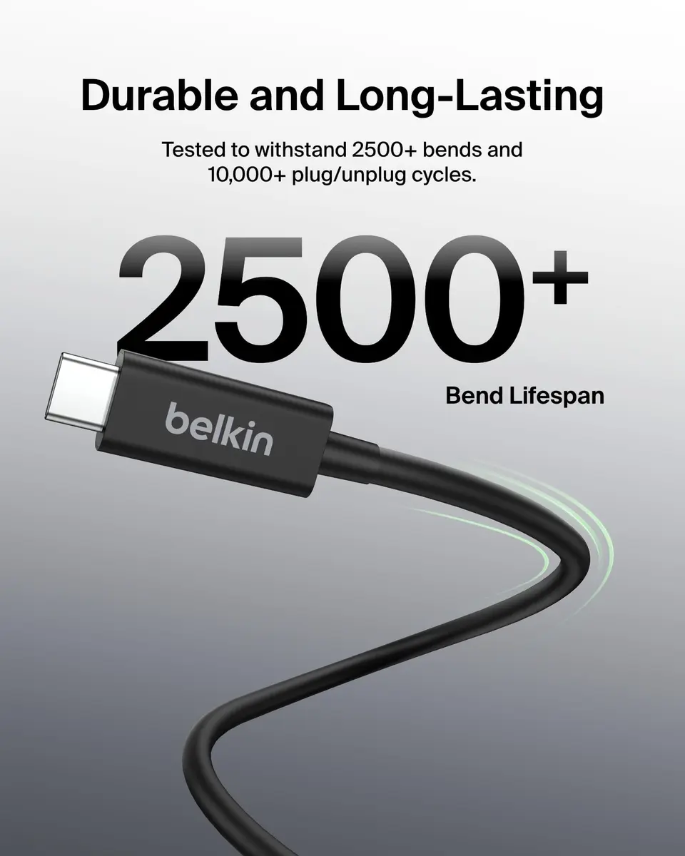 Belkin Thunderbolt 4 Cable 2M | 100W PD, USB4 Compliant, Fast Data & Video Transfer - view 6