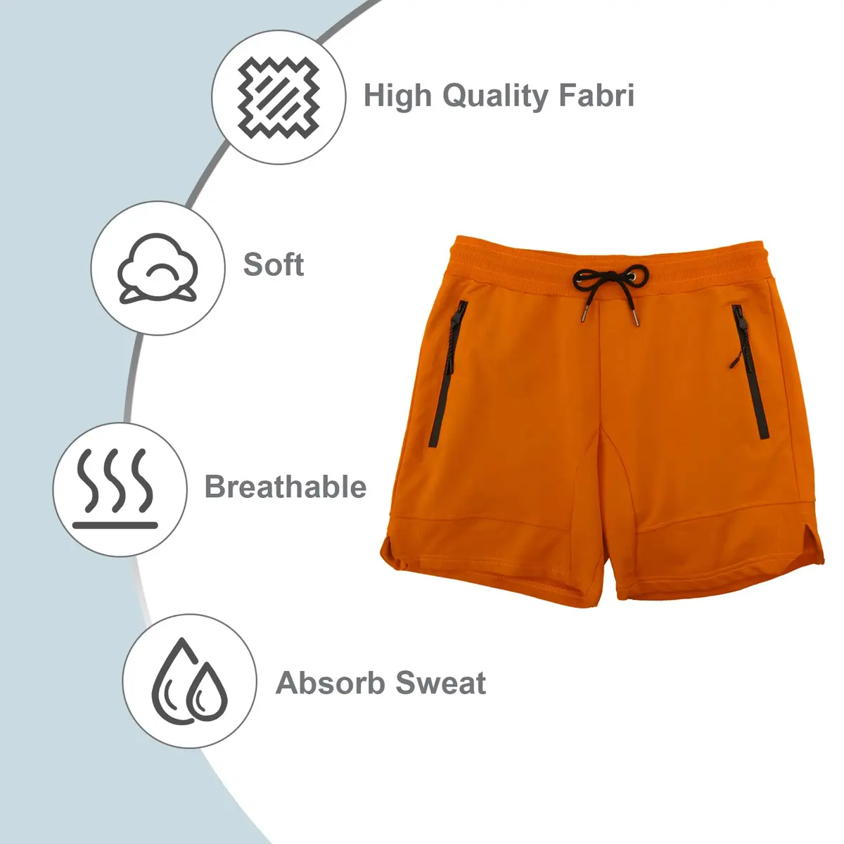 PIDOGYM Men's 5" Gym Shorts with Zipper Pockets for Running & Workout | Lightweight, Breathable Polyester Blend - view 6