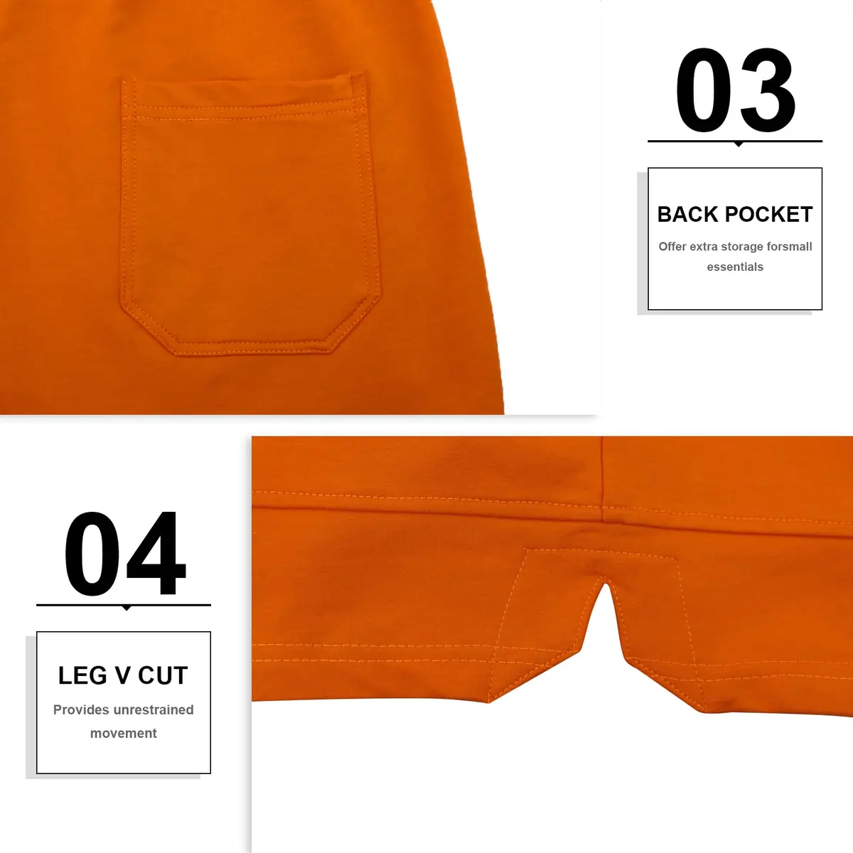 PIDOGYM Men's 5" Gym Shorts with Zipper Pockets for Running & Workout | Breathable Polyester Blend, Fitted Fit, Elastic Waist, Orange - view 5