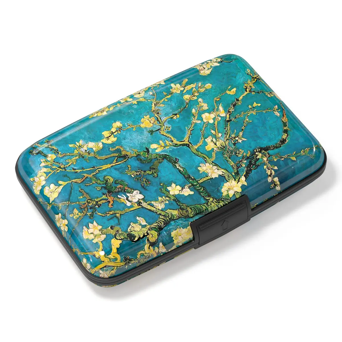 Atufsuat Mini Aluminum Card Wallet RFID Blocking Slim Metal Hard Card Case for Women Men, Almond Blossom | 6 Card Slots - main product image