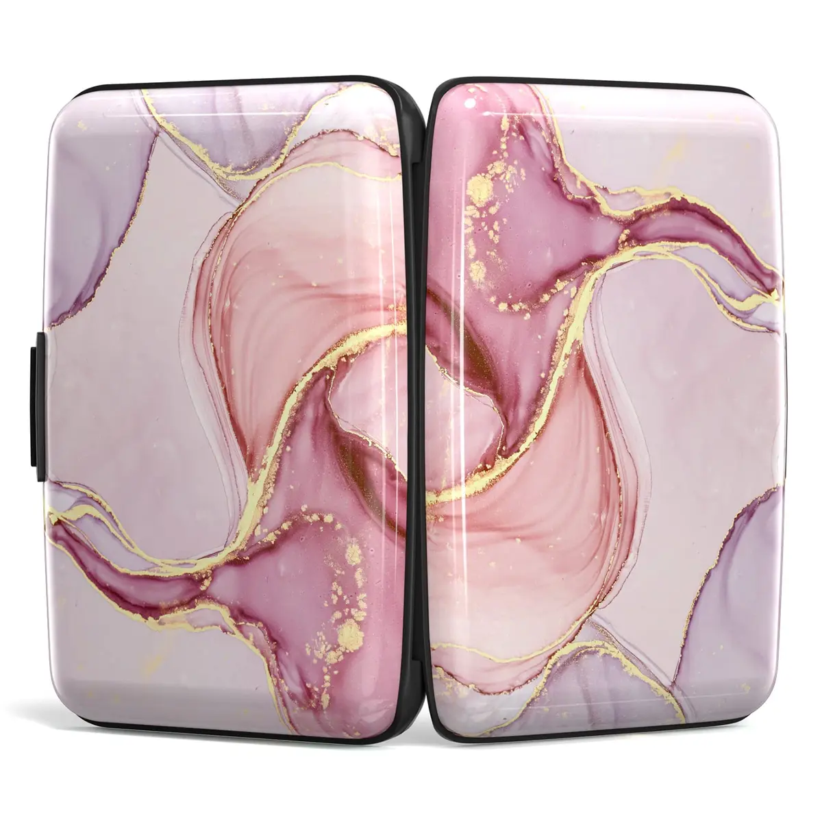 Atufsuat Credit Card Holder, Pink Marble | RFID Blocking Slim Aluminum Wallet for Women Men - view 5