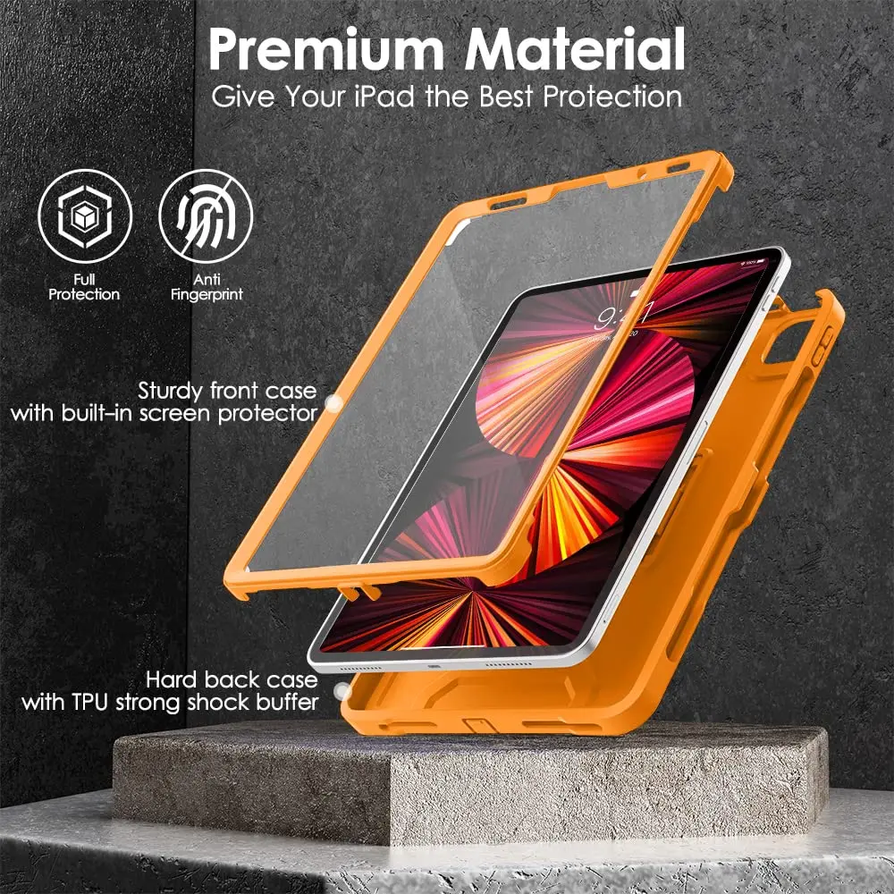 DTTO Portable Electronic Device Cover for iPad Pro 11" 2020-2022 | Shock-Resistant Orange - view 7