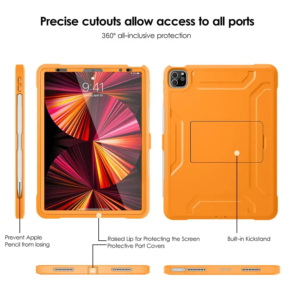 DTTO Portable Electronic Device Cover for iPad Pro 11" 2020-2022 | Shock-Resistant Orange - view 3