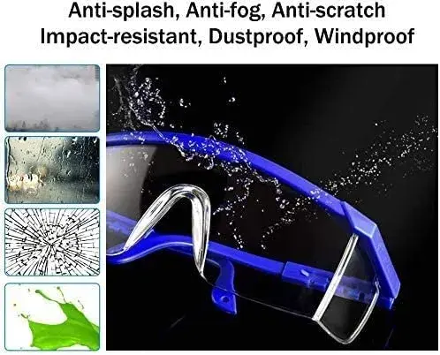 mozeeda 5-Pack Safety Goggles for Men & Women | Over-Glasses Fit, Anti-Fog, Anti-Scratch, Impact-Resistant - view 4