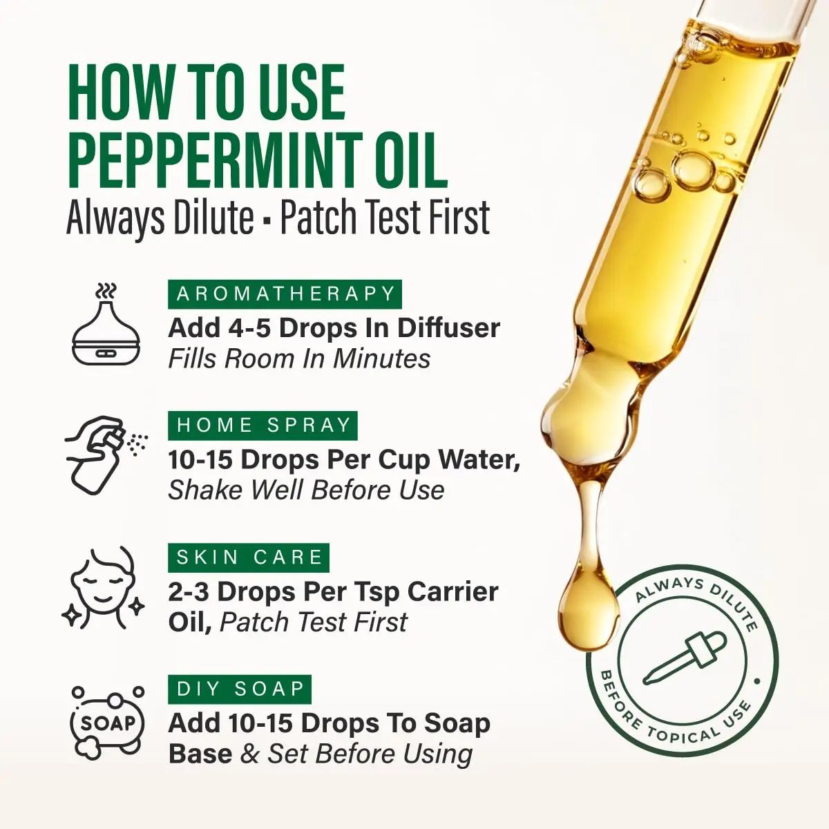 KUKKA Essential Oils Peppermint Essential Oil 118ml (4 Fl Oz) | Pure, Organic, Steam Distilled for Aromatherapy & Skin - view 7