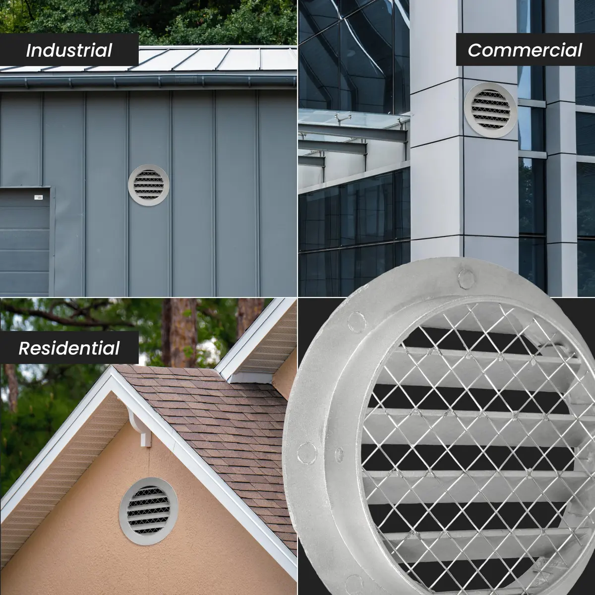 Repa Market 10 Inch (25.4 cm) Aluminum Alloy Gable Vent with Mesh Screen | HVAC Air Return Grille - view 5