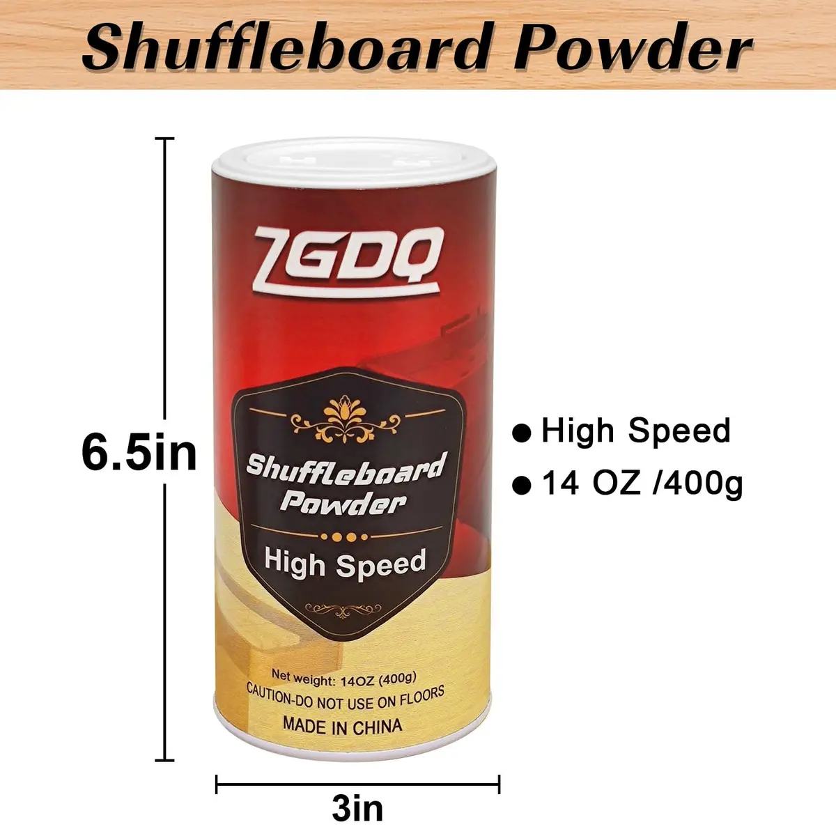 ZGDQ Shuffleboard Powder Set | 2 Cans 14oz & Mini Broom for Table Games - view 2