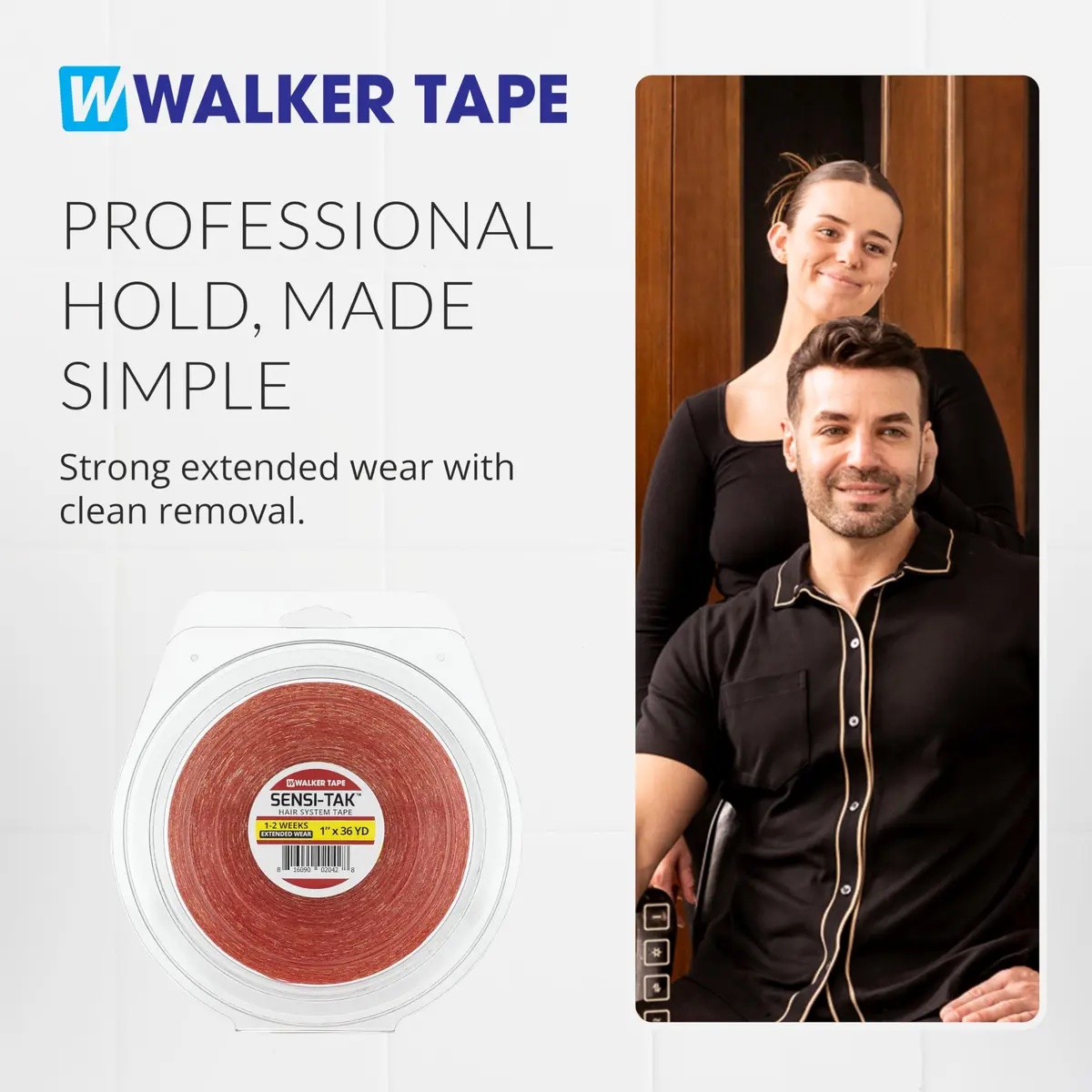 Walker Tape Sensi-Tak Hairpiece Roll 1" x 36 Yards | Extended Wear Wig Adhesive for Poly Systems - view 8