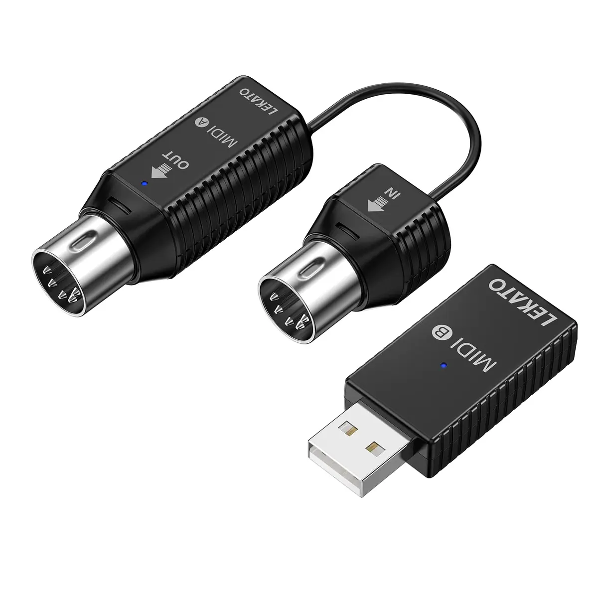 LEKATO Wireless MIDI Adapter Bluetooth 5-PIN DIN with USB, Low Latency Rechargeable for Synthesizer, Digital Piano Keyboard to Mac OS/iOS/Windows | USB MIDI Controller for Music Production - view 8