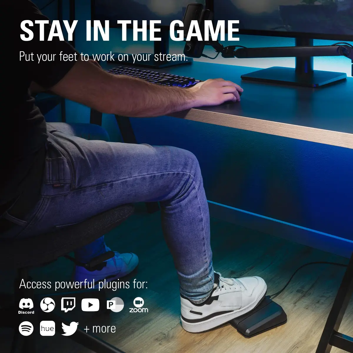Elgato Stream Deck Pedal, 3 Hands-Free Macro Footswitches | Customizable, Hands-Free Control for Streaming & Apps - view 4