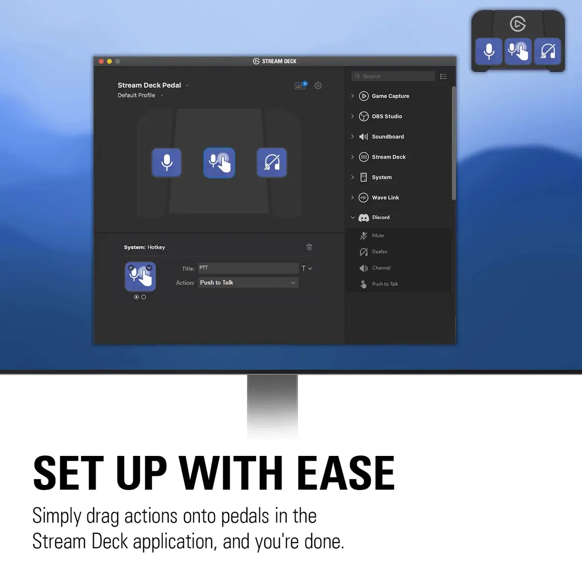 Elgato Stream Deck Pedal, 3 Hands-Free Macro Footswitches | Customizable, Hands-Free Control for Streaming & Apps - view 7