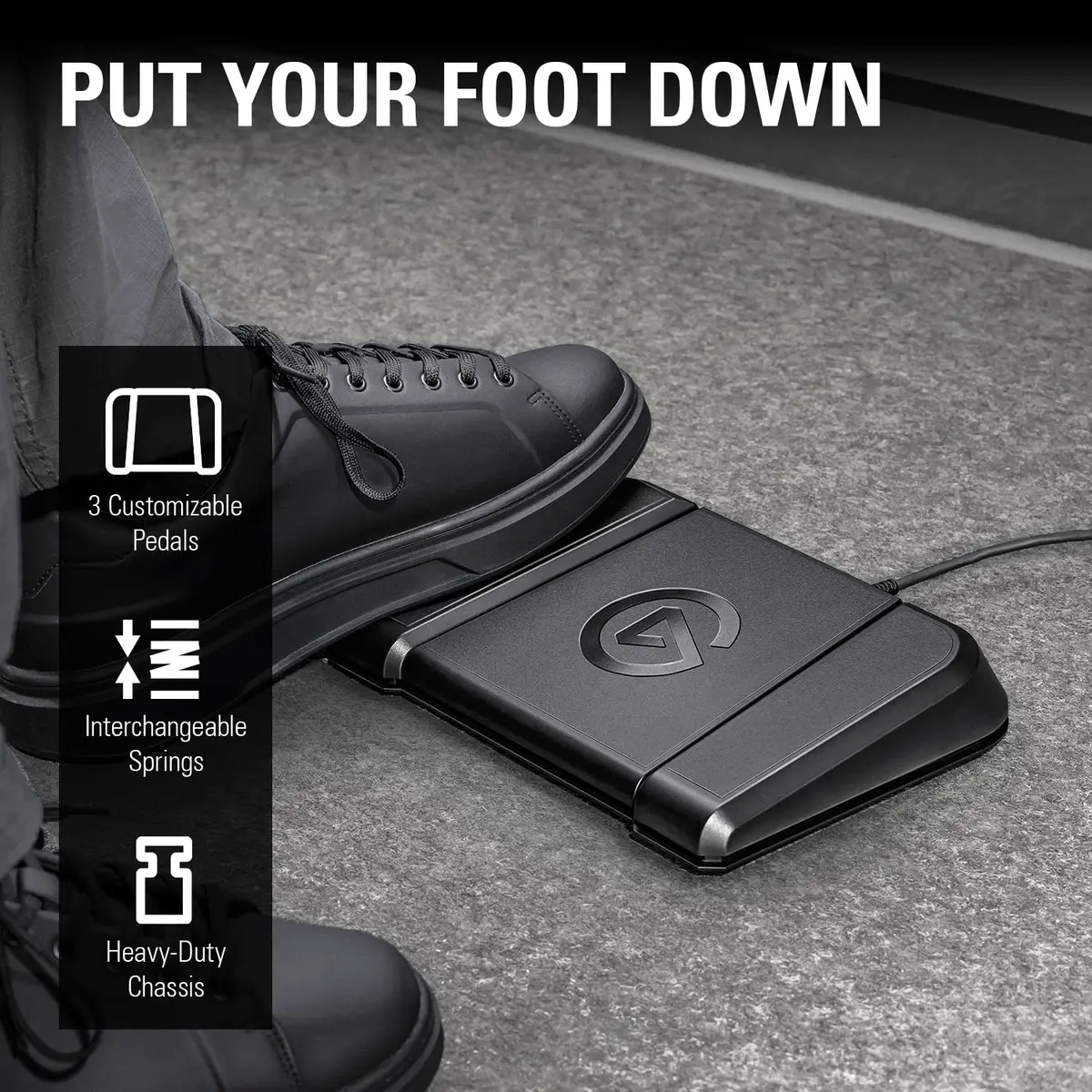 Elgato Stream Deck Pedal, 3 Hands-Free Macro Footswitches | Customizable, Hands-Free Control for Streaming & Apps - view 3