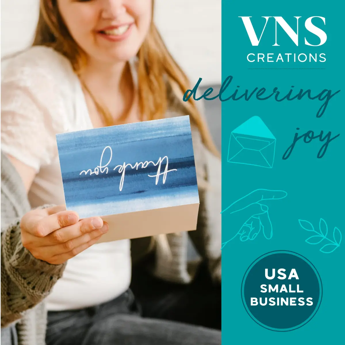 VNS Creations Ombré Thank You Cards With Envelopes 100 Pack 4 x 6 Inch | Blank Inside, Premium Cardstock - view 2
