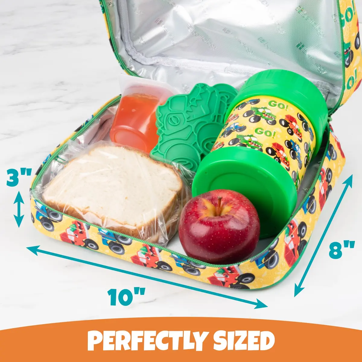 Bentology Kids Insulated Lunch Box Set with Thermos Food Jar & Ice Pack | Food Safe, BPA-Free, 10 x 8 x 3 inches - view 5