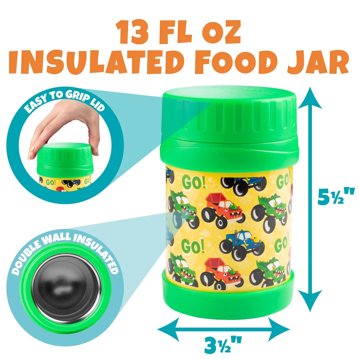 Bentology Kids Insulated Lunch Box Set with Thermos Food Jar & Ice Pack | Food Safe, BPA-Free, 10 x 8 x 3 inches - view 3