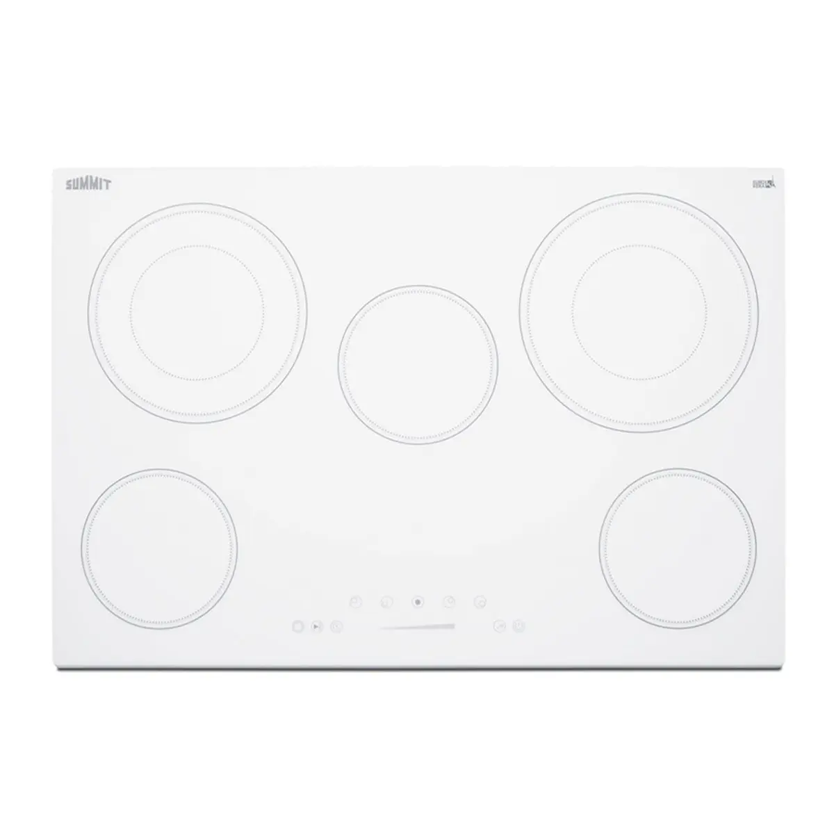 Summit 30" 5 Burner Electric Cooktop, White | ADA Compliant, 240V, Ceramic Glass - main product image