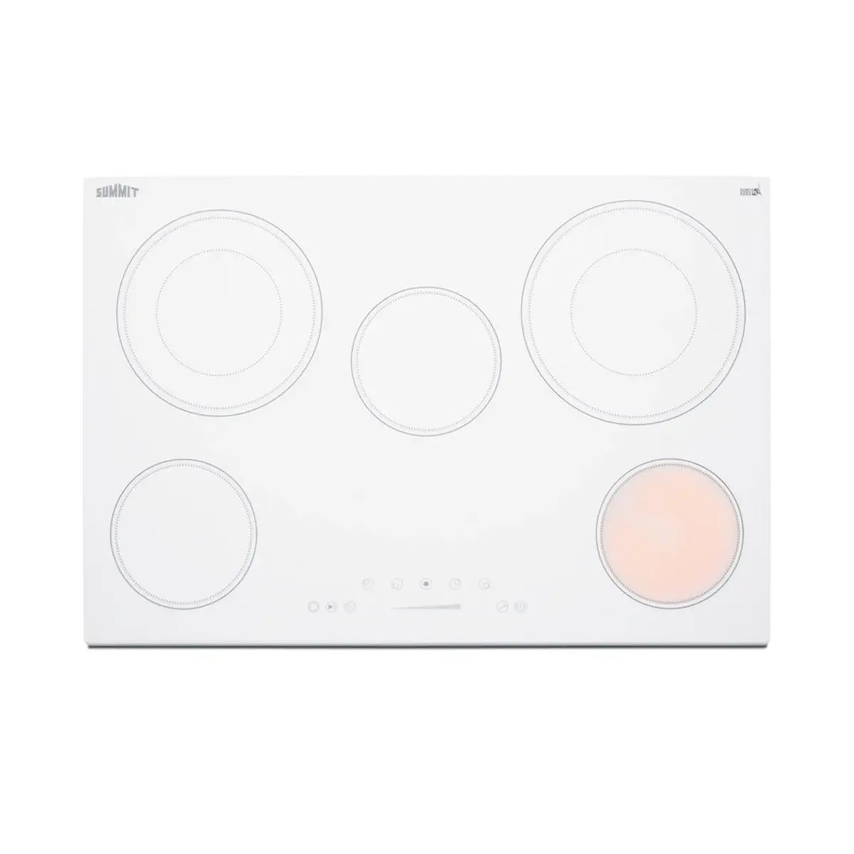 Summit 30" 5 Burner Electric Cooktop, White | ADA Compliant, 240V, Ceramic Glass - view 6