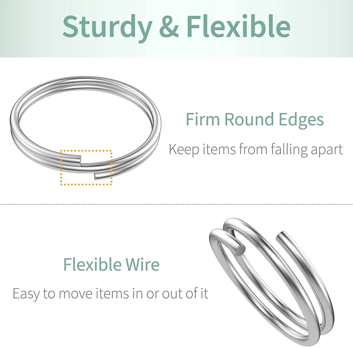 Uniclife 8 mm Metal Split Jump Rings 500 PCS | Durable Jewelry Connectors for DIY Crafts - view 4