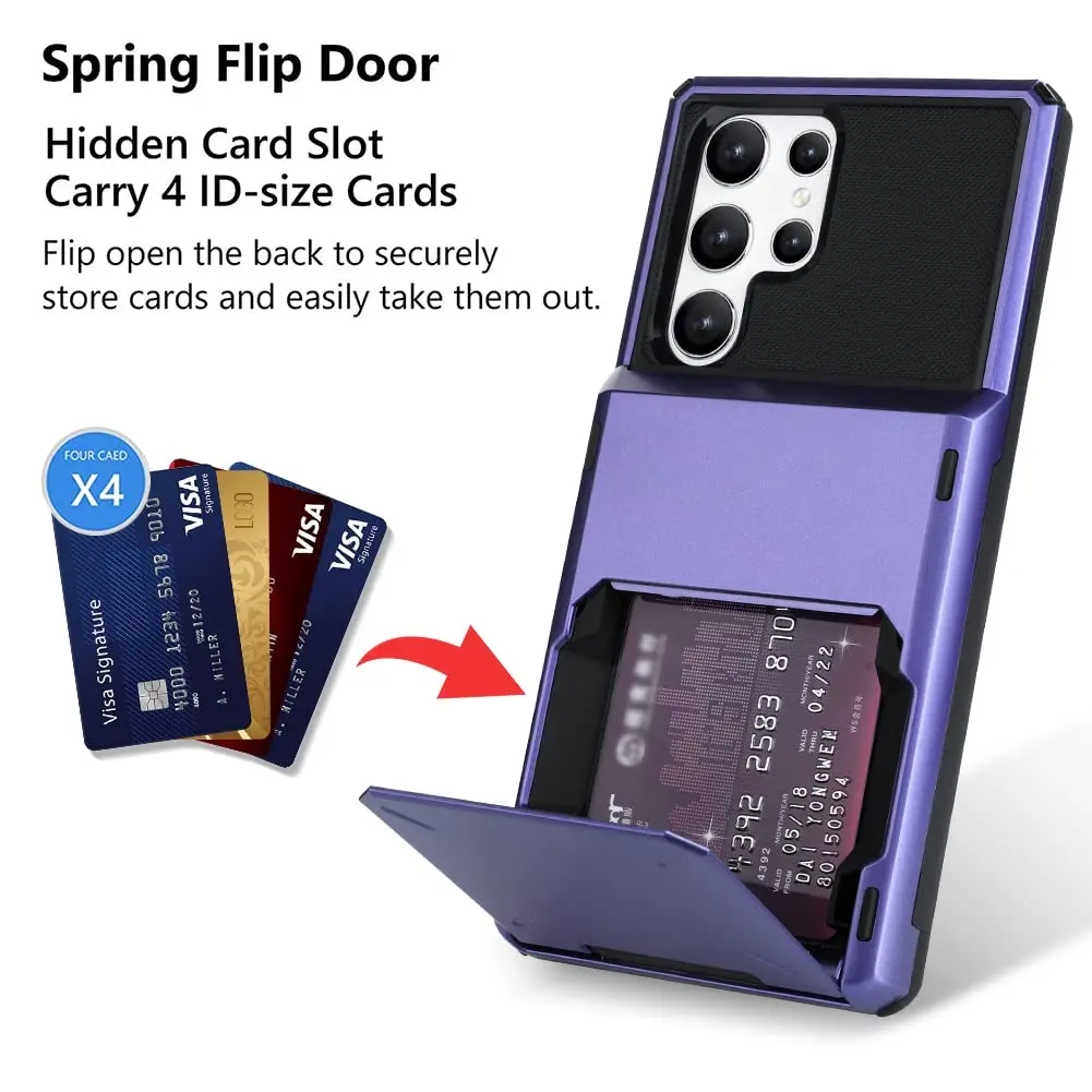 Marphe Wallet Case for Samsung Galaxy S22 Ultra with 4 Card Credit Holder | Double-Layer Shockproof & Card Slot - view 3