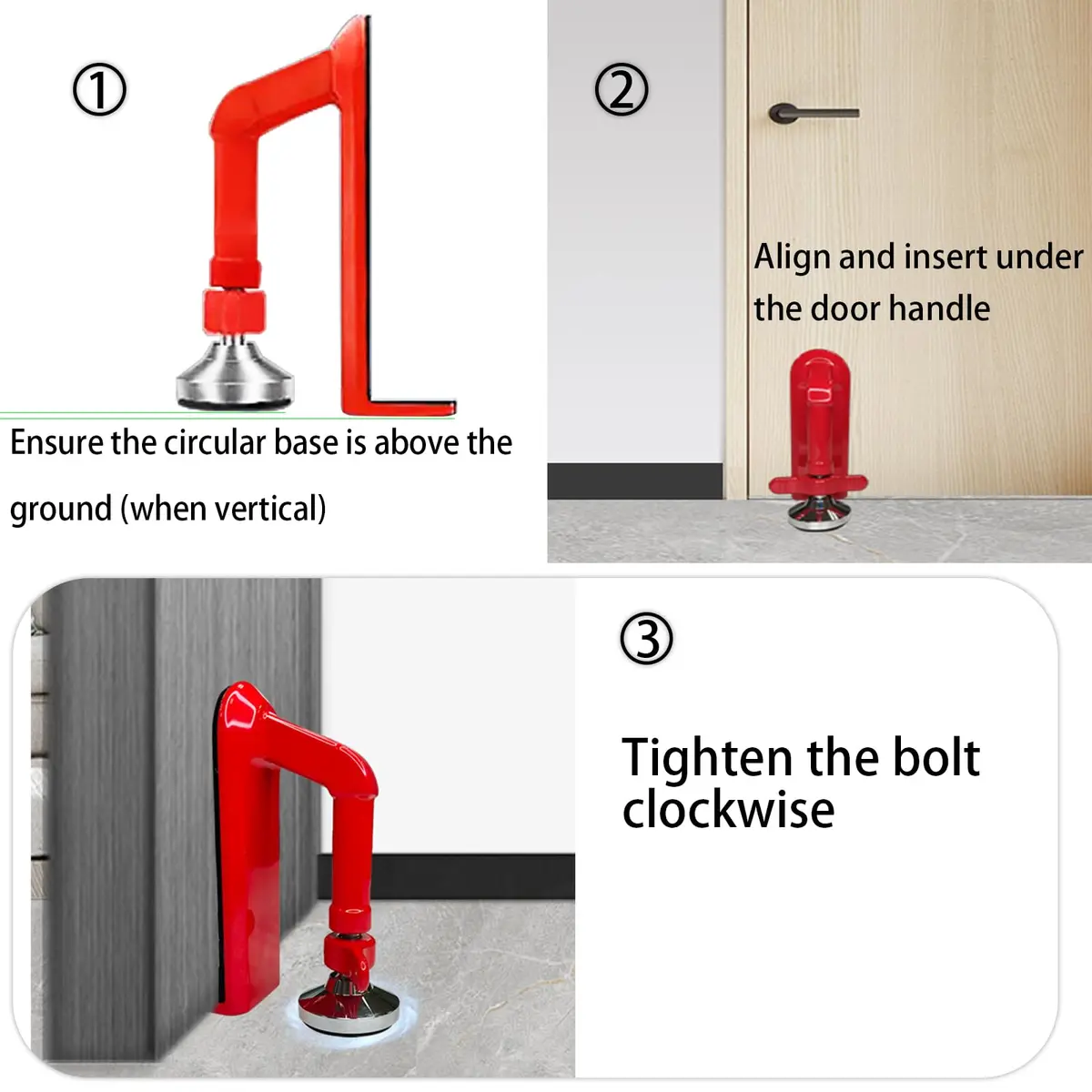MIMIRACLE Portable Door Lock for Travel & Hotel Security Device, Red | 0.31 kg (0.68 lb) - view 5
