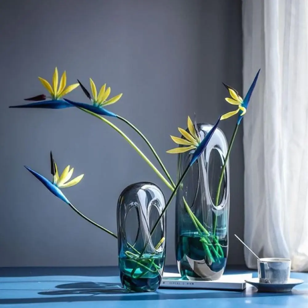 Corkwaw 8 Pack 55cm (21.5 Inch) Artificial Bird of Paradise Flowers | Realistic Ocean Blue Tropical Plant Decor - view 3