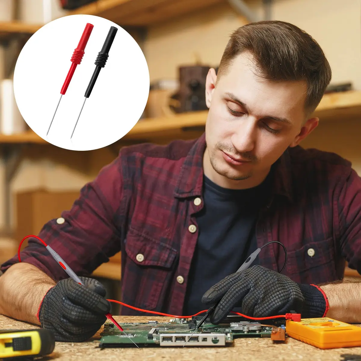 OIIKI 4 PCS Flexible Back Probe Pins | Bendable PVC Test Probes for Automotive & Electrical Testing - view 7
