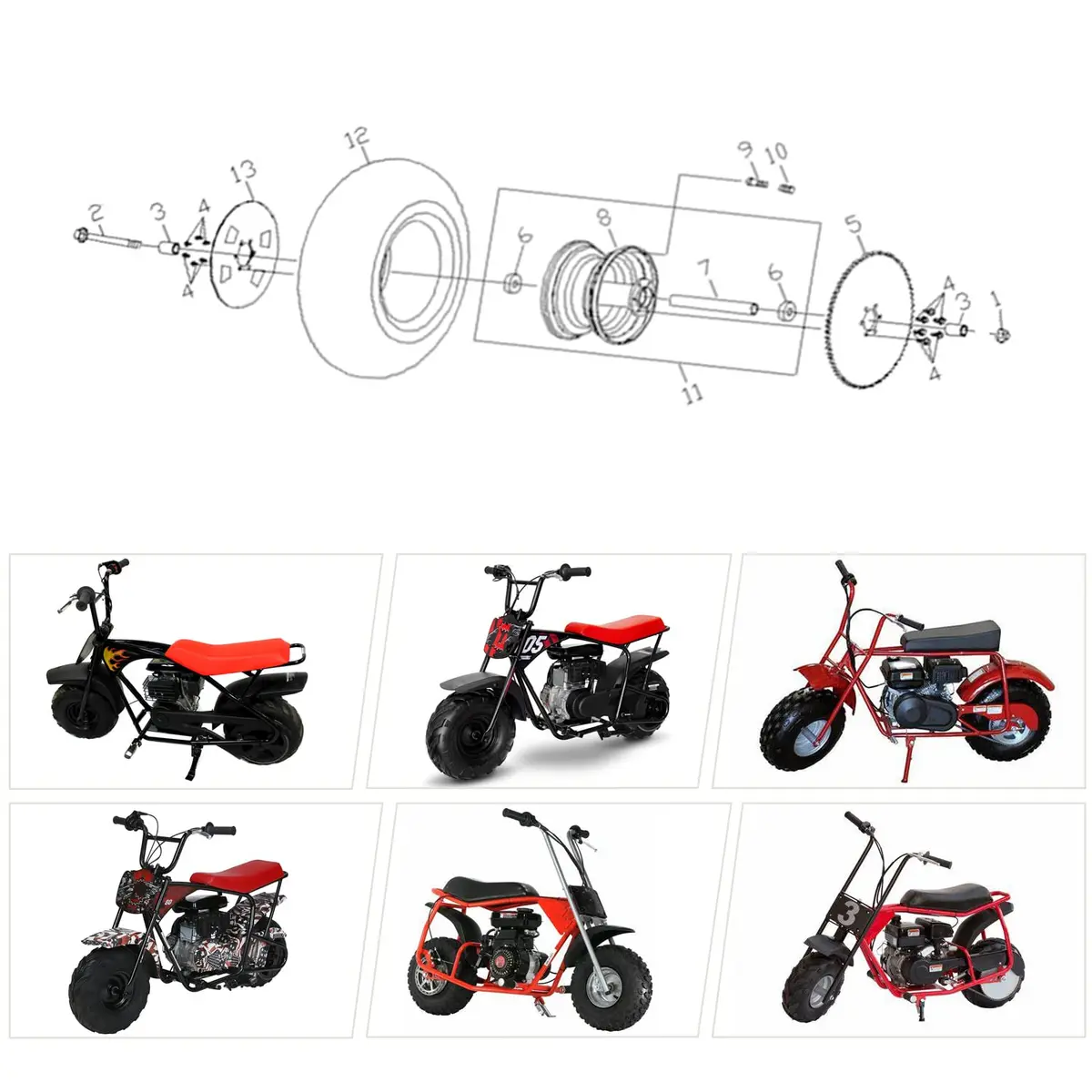 YOXUFA 75 Tooth Sprocket with 35 Drive Chain 140 Links | Suitable for Mini Bikes & Go Karts - view 2