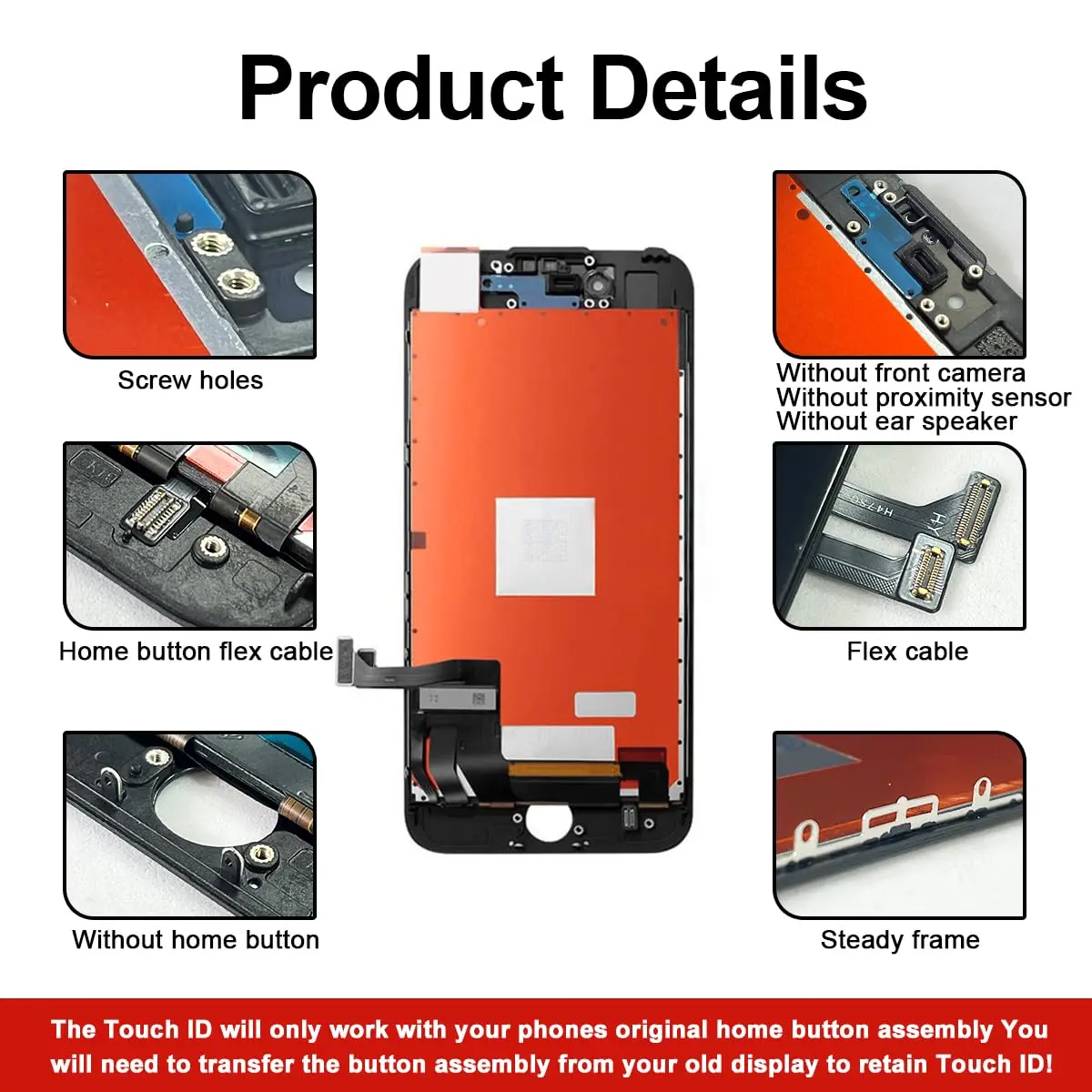SIMDOG Black LCD Display Screen Replacement for iPhone 7 (4.7-inch) with Repair Tools | Incell Technology - view 5