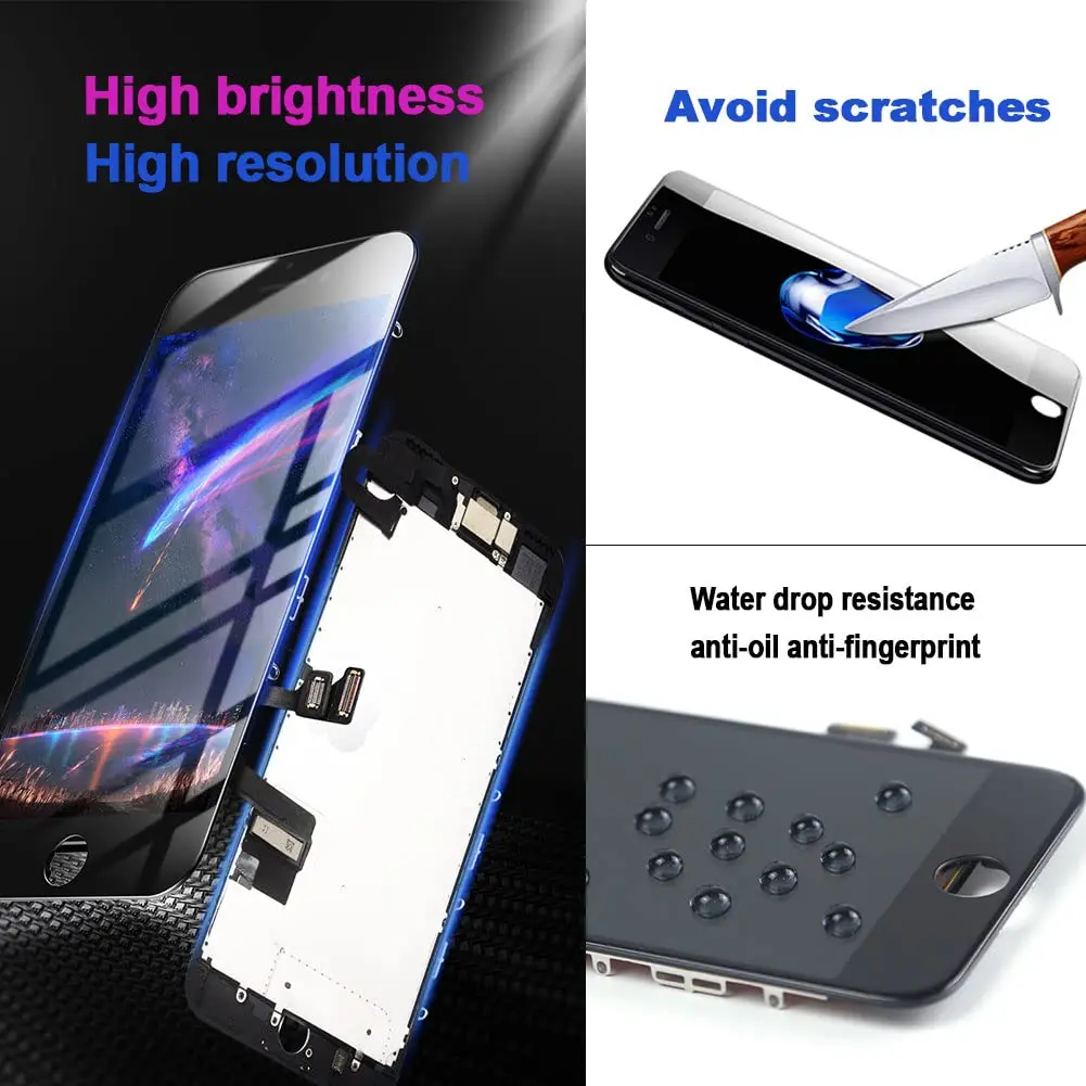 SIMDOG Black LCD Display Screen Replacement for iPhone 7 (4.7-inch) with Repair Tools | Incell Technology - view 6