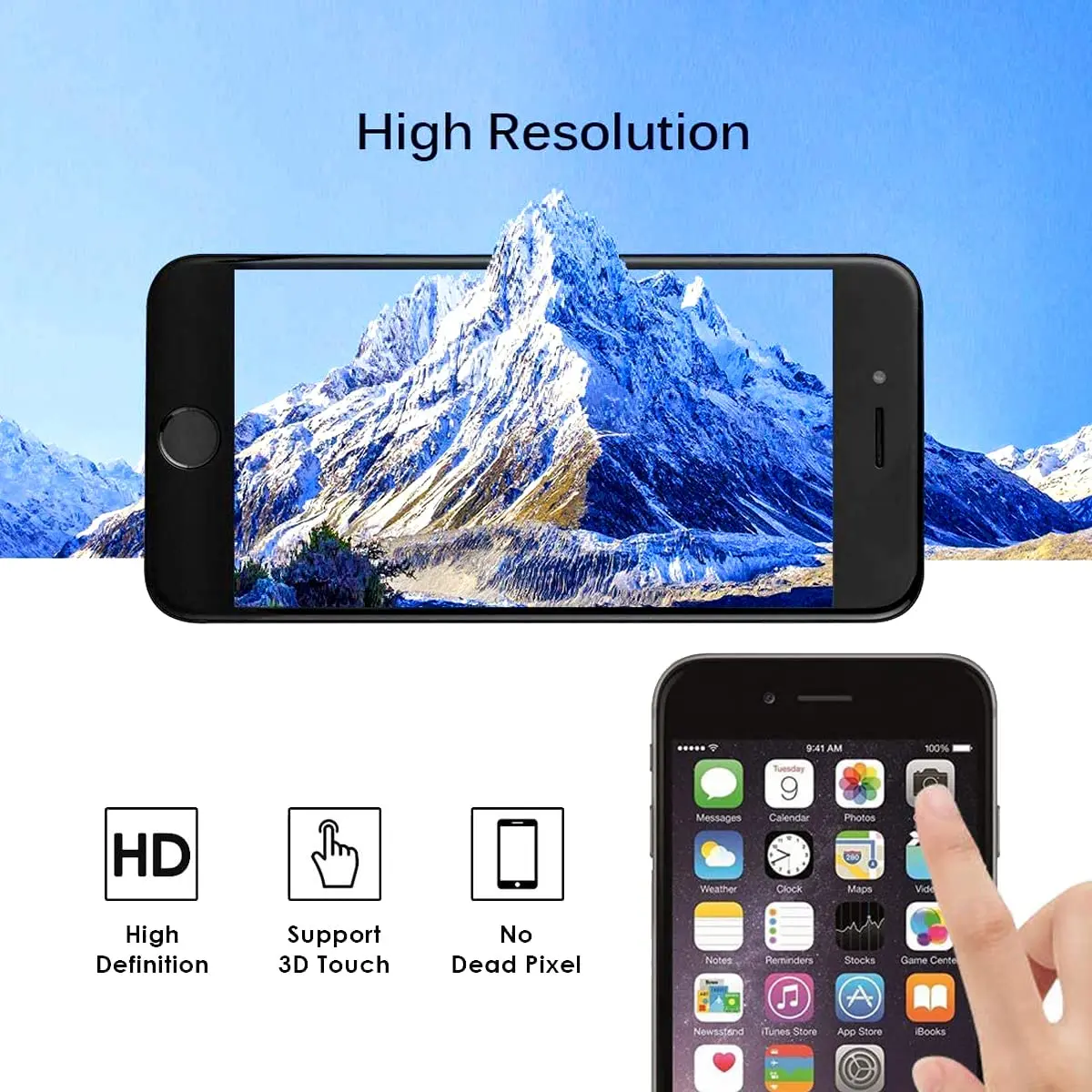 SIMDOG Black LCD Display Screen Replacement for iPhone 7 (4.7-inch) with Repair Tools | Incell Technology - view 7