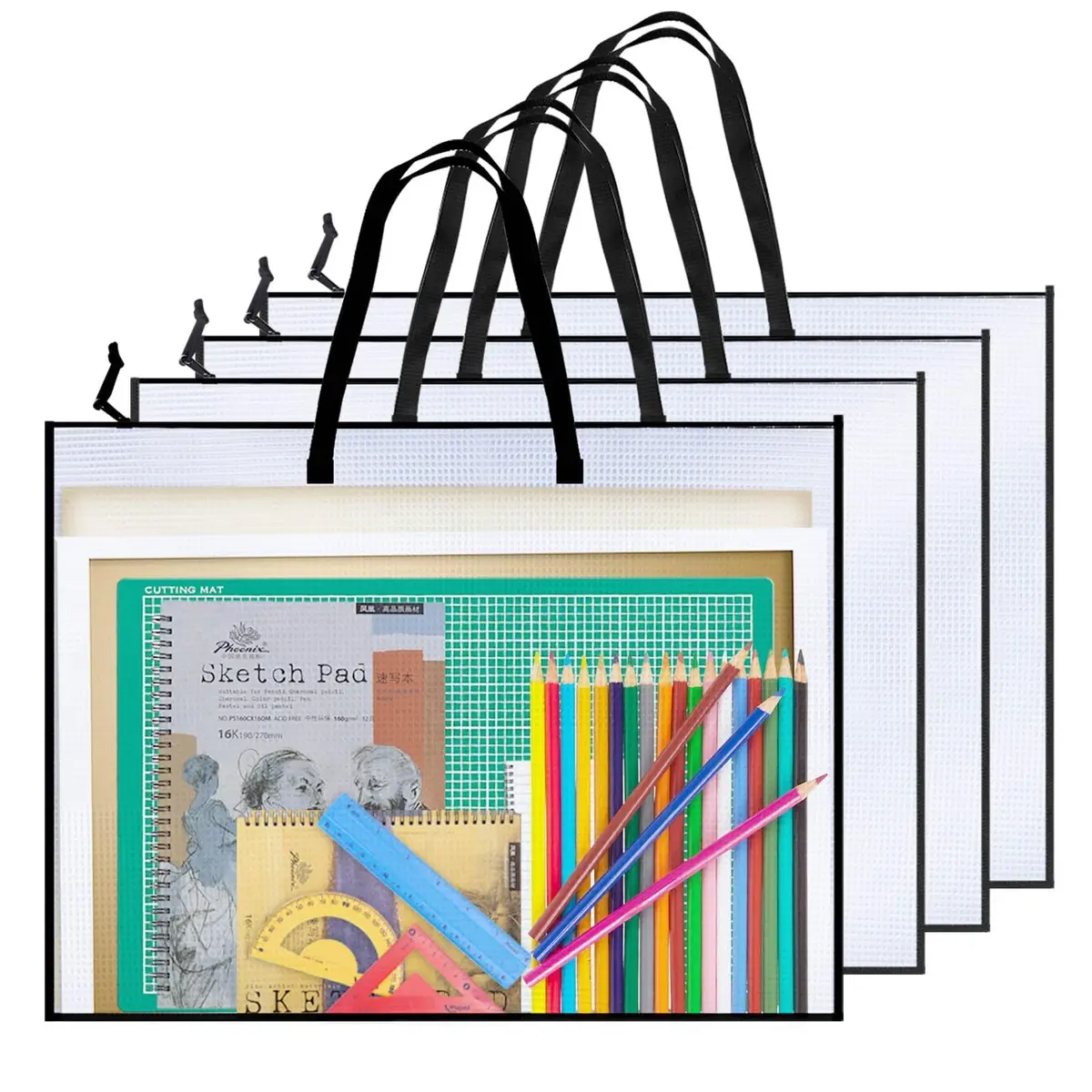 Opret Art Portfolio Bags 19x25 Inch Waterproof Vinyl with Handle and Zipper | Spacious & Durable for Artists - main product image