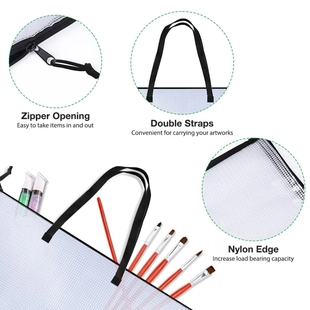 Opret Art Portfolio Bags 19x25 Inch Waterproof Vinyl with Handle and Zipper | Spacious & Durable for Artists - view 3