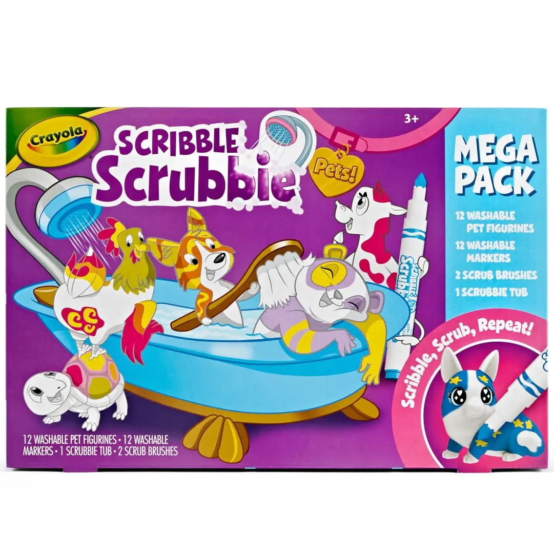 Crayola Scribble Scrubbie Pets Mega Set (25+ pcs) | Reusable Animal Toy for Kids 3+ - main product image