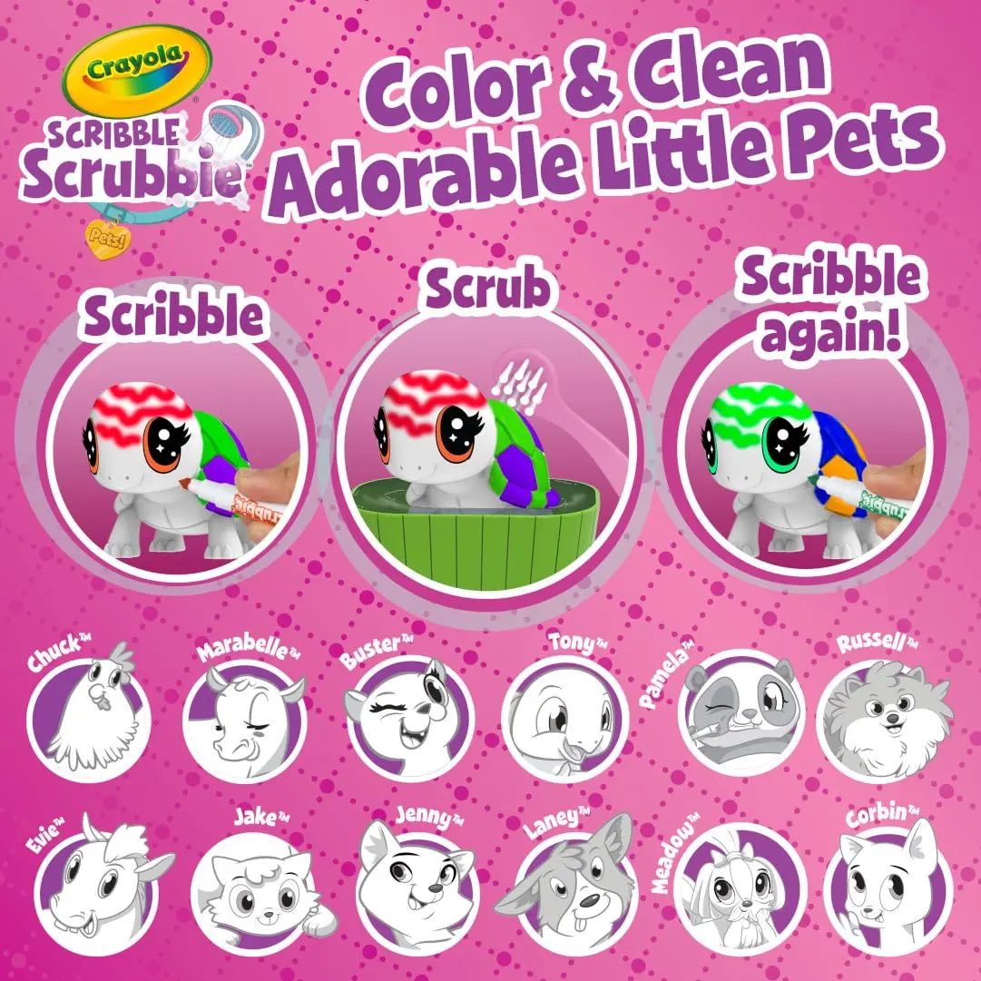 Crayola Scribble Scrubbie Pets Mega Set (25+ pcs) | Reusable Animal Toy for Kids 3+ - view 4